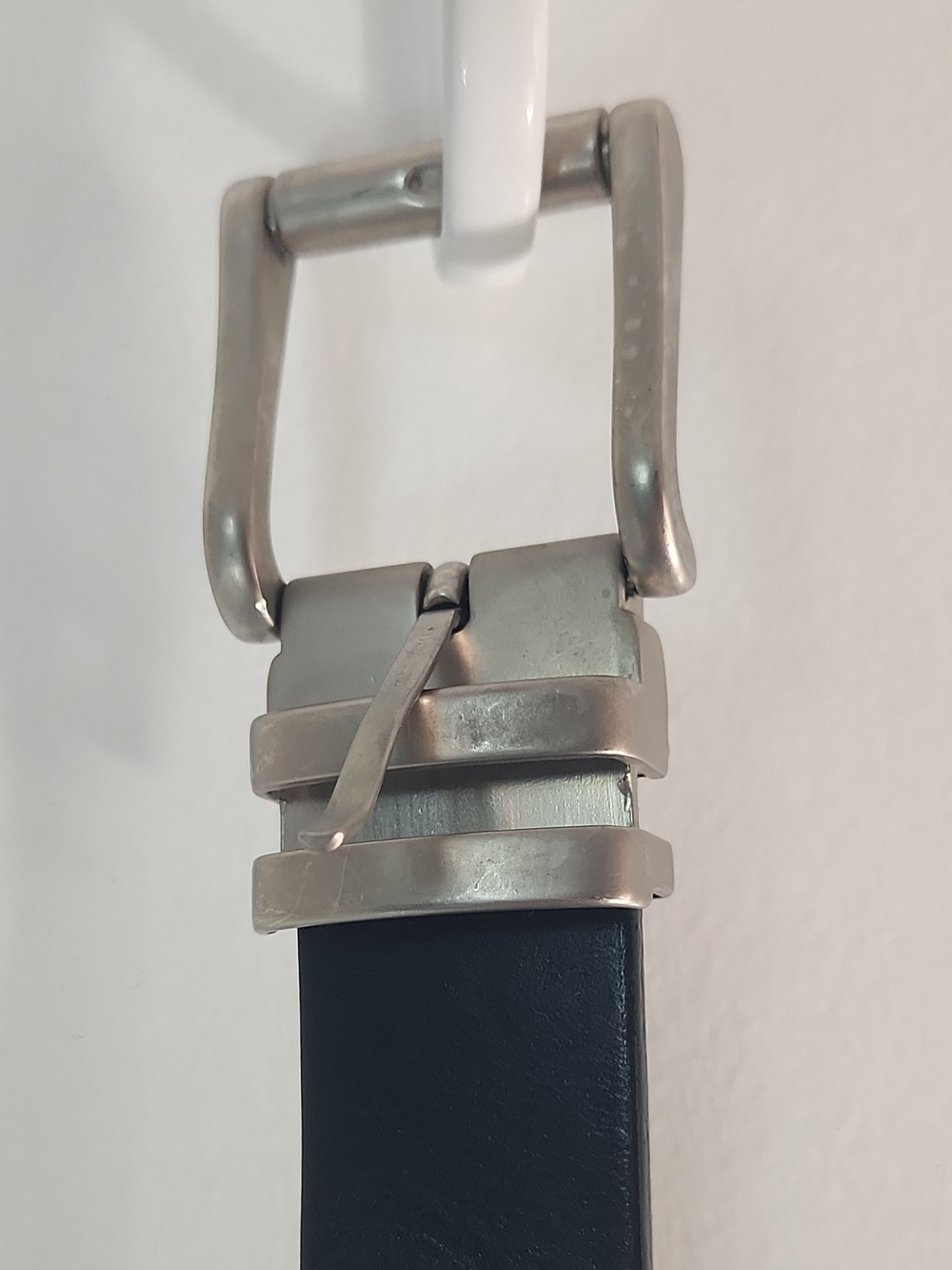 Men's DVV Black Leather Belt with Silver Buckle Made In Italy
